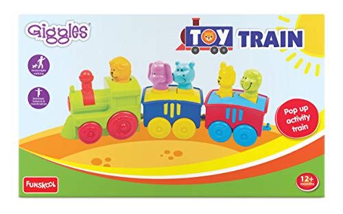 Giggles -, 2 in 1 Colourful Animal Pull along Toy Train, Walking, Shape sorting, Pretend Play Preschool Toys (12 Months & Above Infant, Multicolour)