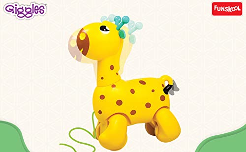 Giggles -, 2 in 1 Colourful Animal Pull along Toy Train, Walking, Shape sorting, Pretend Play Preschool Toys (12 Months & Above Infant, Multicolour)
