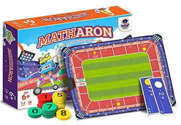 Yuka Champs Matharon – Math Board Game for Kids 6-12 | Fun Learning of Addition, Subtraction, Multiplication, Division | Educational Gift for Boys & Girls | Improve Mental Math Speed