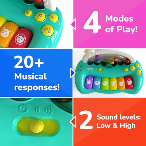 Giggles Funskool Jumpin Melody Keyboard, Musical Toy for Kids with 6 Colorful Keys, Encourages Learning & Development, Fun Activity for Babies, Gift Set for Kid, Age 18+ Months