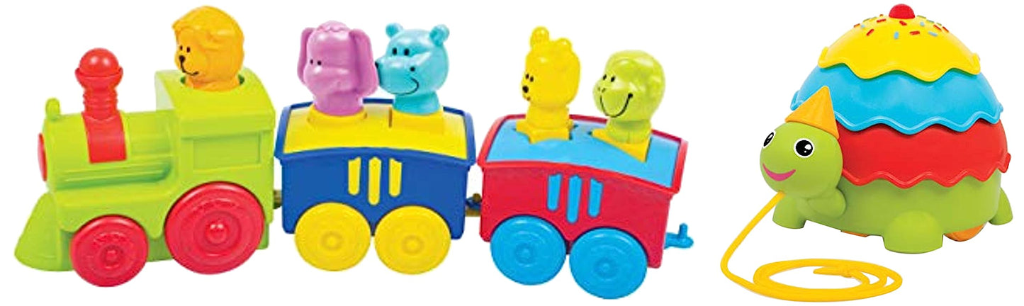 Giggles -, 2 in 1 Colourful Animal Pull along Toy Train, Walking, Shape sorting, Pretend Play Preschool Toys (12 Months & Above Infant, Multicolour)