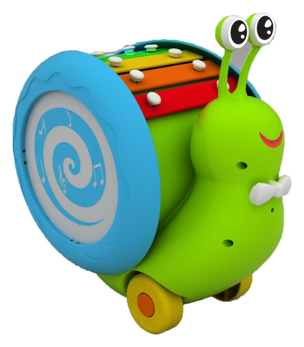 Giggles Funskool Pull Along Musical Snail, with Xylophone & Drum, Activity & Learning Toys for Babies, Toddlers, Encourage Walking, Improve Balance, Multicolour, Gift Set for Kids, Ages 12+ Months