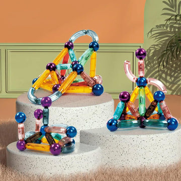 KIPA GAMING Magplay Led Jumbo Pack: 52-Piece Magnetic Building Set Glow In The Dark|Big Size, More Fun, More Learning And Creative Construction - Ideal For Ages 3+ Years,Multicolor