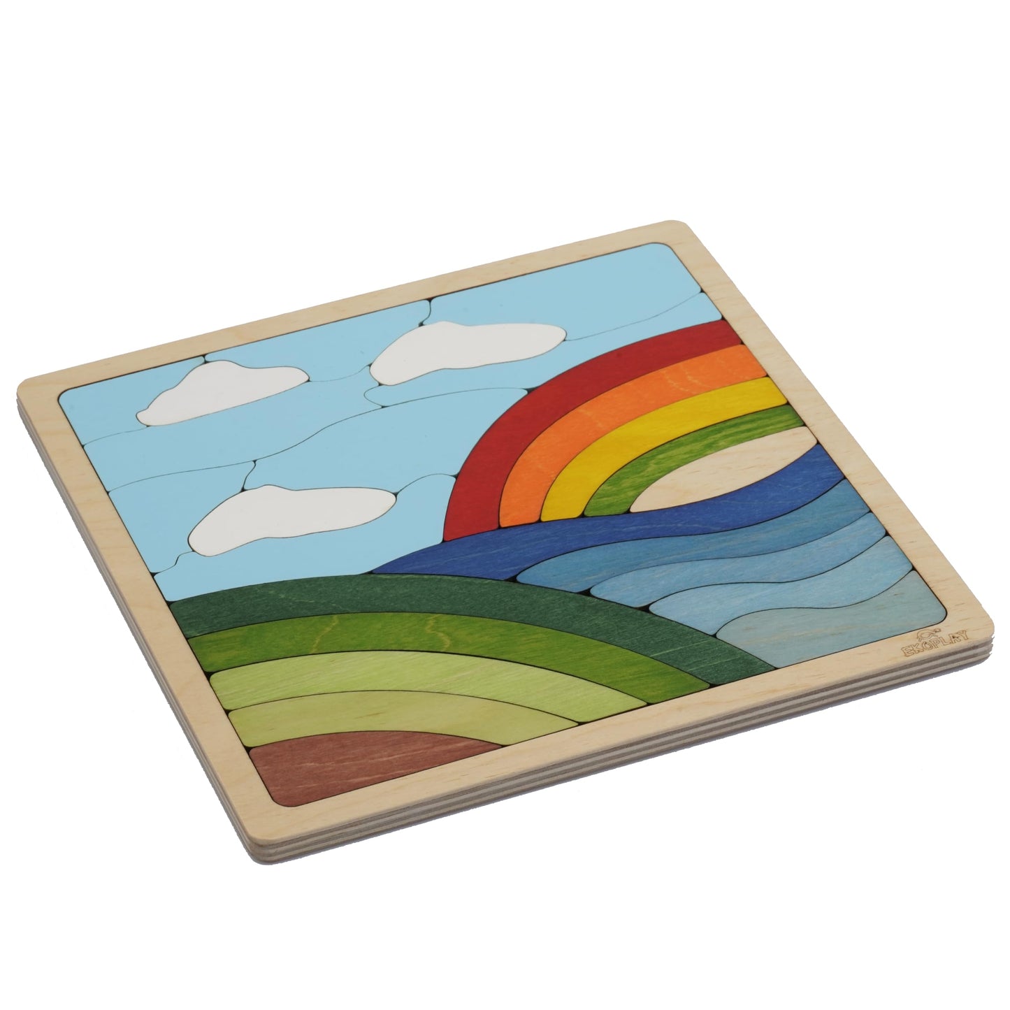 Ekoplay Wooden Rainbow Puzzle - 25 Pieces, Fun Learning Game, Educational Toys for Boys, Girls, Kids, Toddlers (Multicolor, 4+ Age Group)