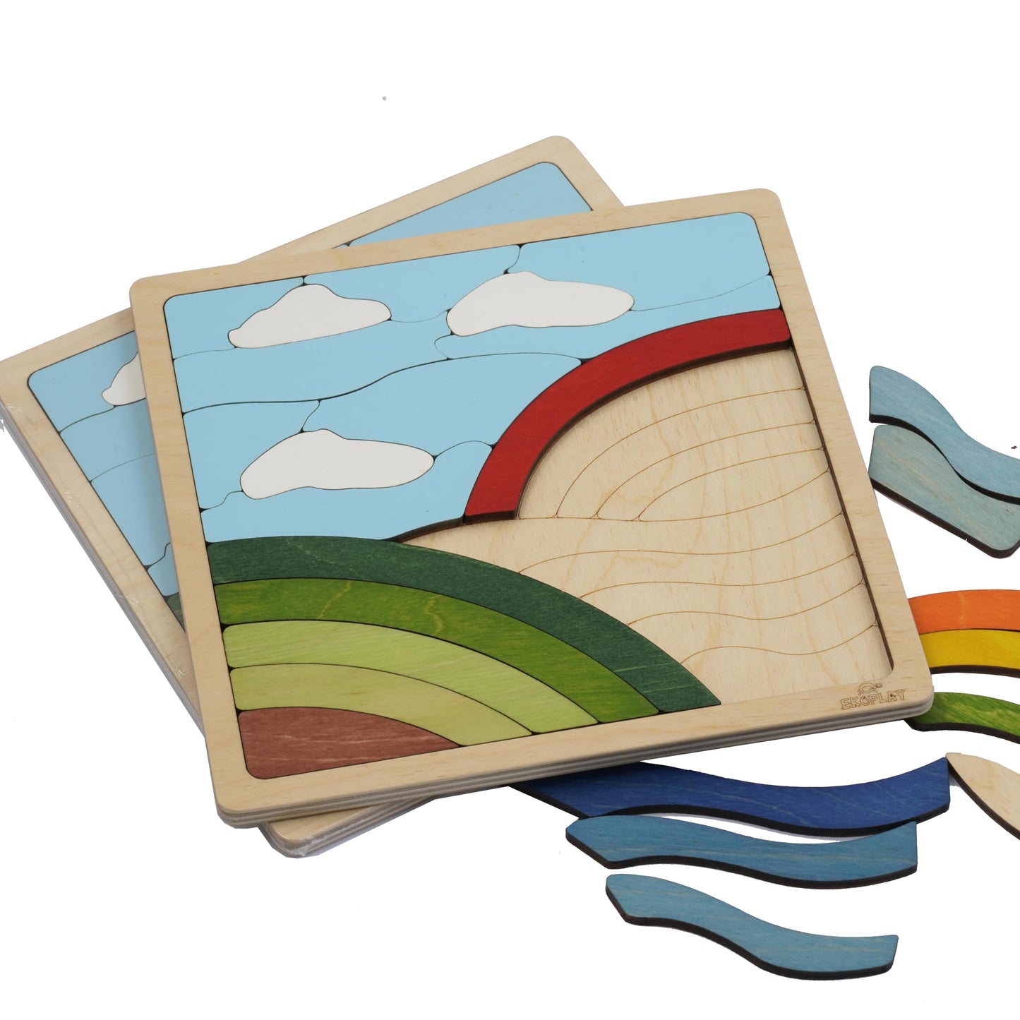 Ekoplay Wooden Rainbow Puzzle - 25 Pieces, Fun Learning Game, Educational Toys for Boys, Girls, Kids, Toddlers (Multicolor, 4+ Age Group)
