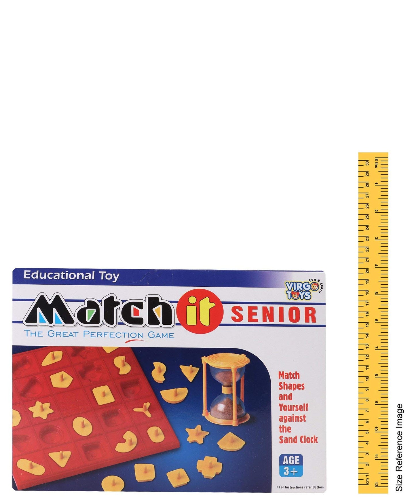 Virgo Toys - Match It Senior Learning Game for Kids - Matching Shapes Against Sand Clock - The Great Perfection - Child Friendly (Match It Senior)