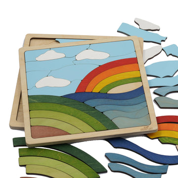 Ekoplay Wooden Rainbow Puzzle - 25 Pieces, Fun Learning Game, Educational Toys for Boys, Girls, Kids, Toddlers (Multicolor, 4+ Age Group)