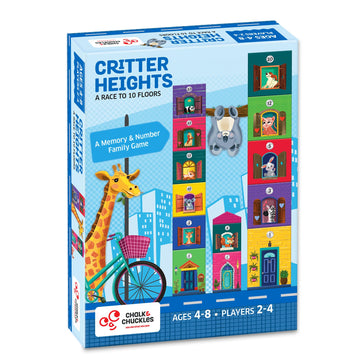 Chalk & Chuckles Critter Heights, Fun Memory & Strategy Board Game, Learn Numbers & Sequencing, Learning & Educational Math Toy, Gifts for Boys & Girls Ages 4, 5, 6, 7, 8 Years