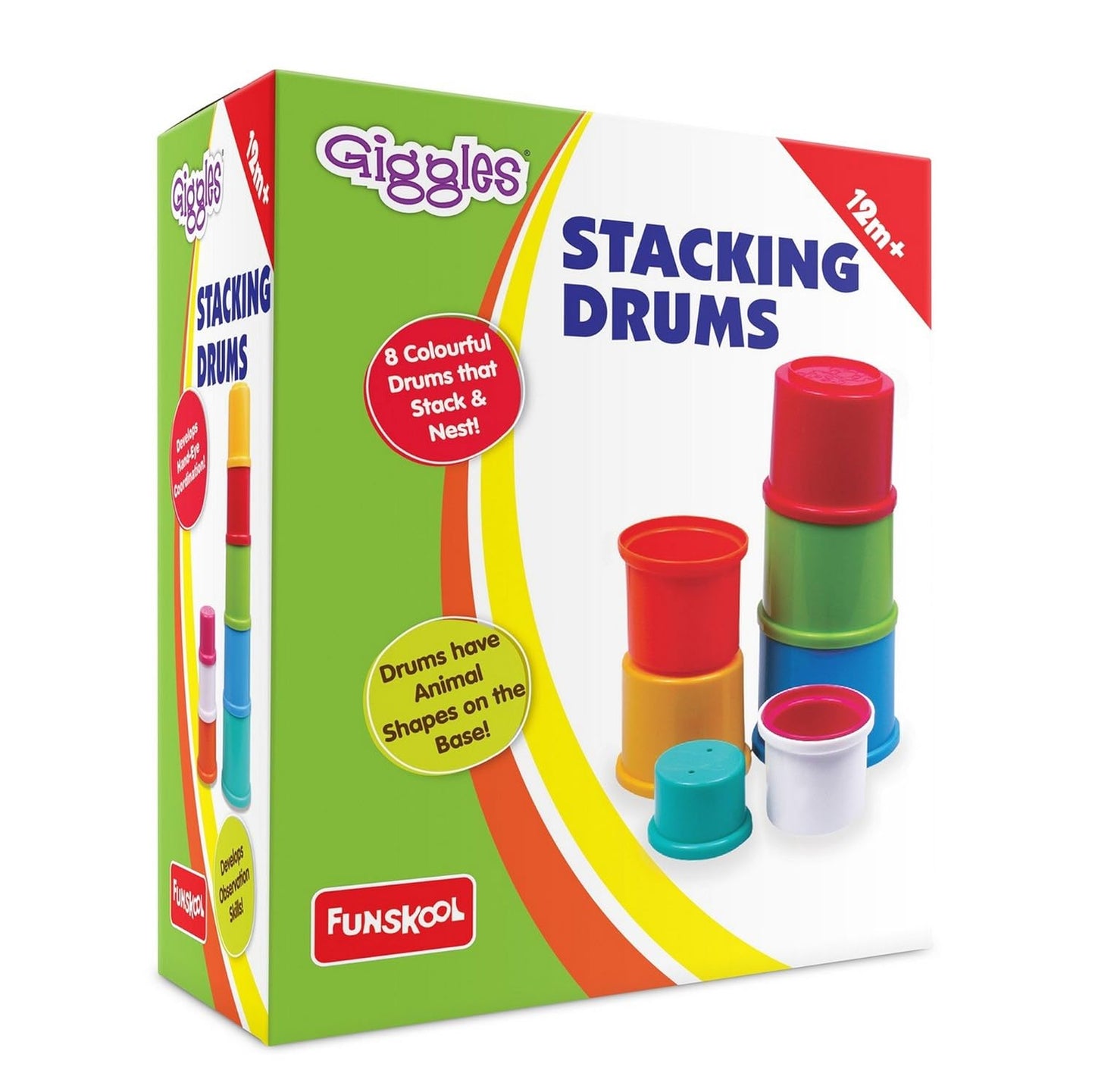 Giggles Funskool Pull Along Musical Snail, with Xylophone & Drum, Activity & Learning Toys for Babies, Toddlers, Encourage Walking, Improve Balance, Multicolour, Gift Set for Kids, Ages 12+ Months