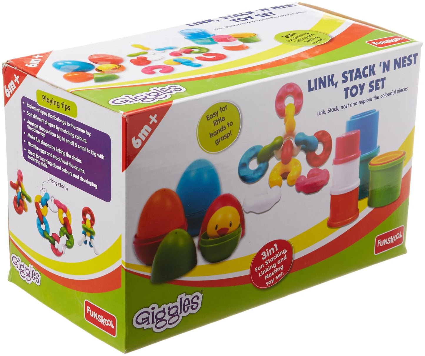 Giggles Funskool Pull Along Musical Snail, with Xylophone & Drum, Activity & Learning Toys for Babies, Toddlers, Encourage Walking, Improve Balance, Multicolour, Gift Set for Kids, Ages 12+ Months