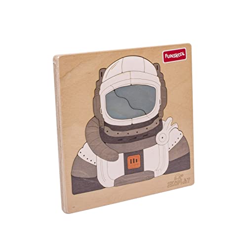 Funskool Ekoplay-Man On The Moon,Wooden,2 Layers 38 Pieces,Puzzle,for 4 Year Old Kids and Above,Toy