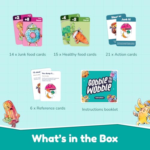 Bloomingo Card Game - Gobble Till You Wobble: Fun Card Game for Kids & Adults; Perfect Card Game for Family Gatherings & Travel; Birthday Gift for Boys & Girls Ages 6, 7, 8, 9, 10, 11, 12 & More