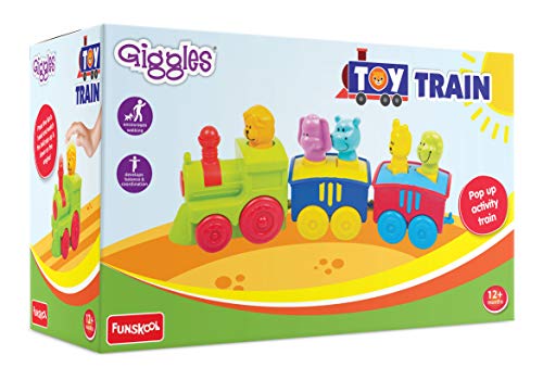 Giggles -, 2 in 1 Colourful Animal Pull along Toy Train, Walking, Shape sorting, Pretend Play Preschool Toys (12 Months & Above Infant, Multicolour)