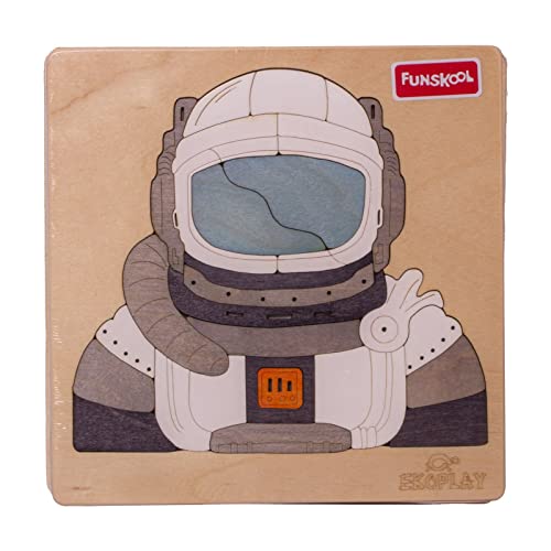 Funskool Ekoplay-Man On The Moon,Wooden,2 Layers 38 Pieces,Puzzle,for 4 Year Old Kids and Above,Toy