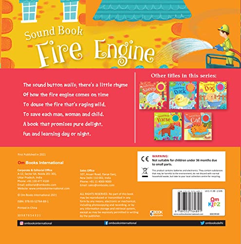 Fire Engine: Sound Board Book for Children: Rescue Missions & Siren Fun | Learn About Firefighters | First Emergency Vehicle Book | Interactive & Noisy Learning Delight - Touch, Feel, Learn