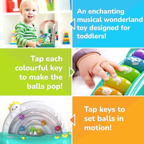 Giggles Funskool Jumpin Melody Keyboard, Musical Toy for Kids with 6 Colorful Keys, Encourages Learning & Development, Fun Activity for Babies, Gift Set for Kid, Age 18+ Months