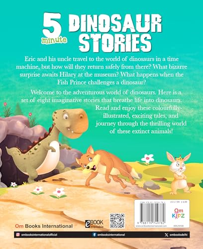 5 Minute Dinosaur Stories for Children: Roaring Tales of Mighty Dinosaurs | Short & Fun Read-Aloud Bedtime Stories | Exciting Prehistoric Adventures | Engaging Tales of Friendship | Collection of Dinosaur Fables - Large Print