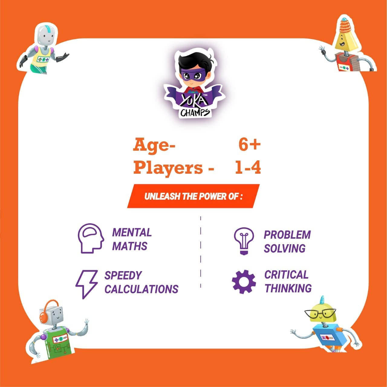 Yuka Champs Matharon – Math Board Game for Kids 6-12 | Fun Learning of Addition, Subtraction, Multiplication, Division | Educational Gift for Boys & Girls | Improve Mental Math Speed