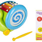 Giggles Funskool Pull Along Musical Snail, with Xylophone & Drum, Activity & Learning Toys for Babies, Toddlers, Encourage Walking, Improve Balance, Multicolour, Gift Set for Kids, Ages 12+ Months