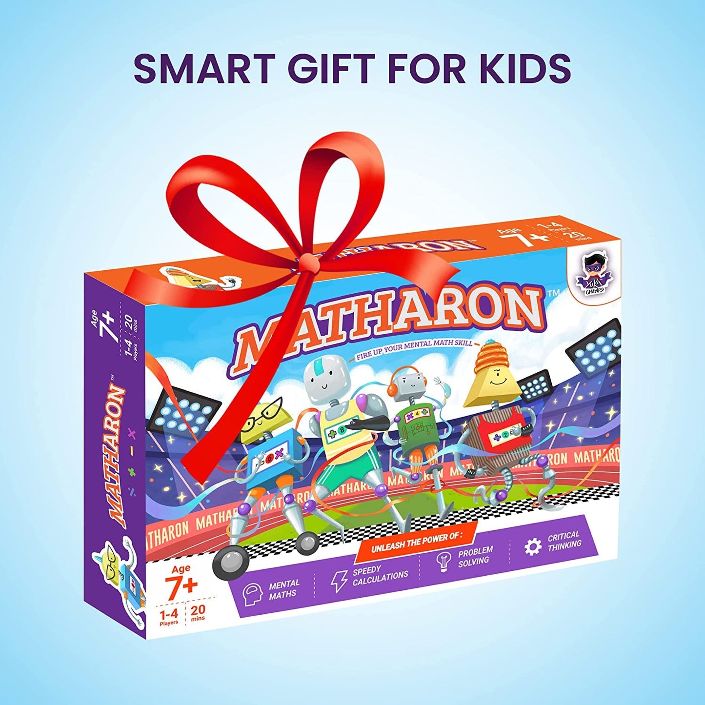 Yuka Champs Matharon – Math Board Game for Kids 6-12 | Fun Learning of Addition, Subtraction, Multiplication, Division | Educational Gift for Boys & Girls | Improve Mental Math Speed