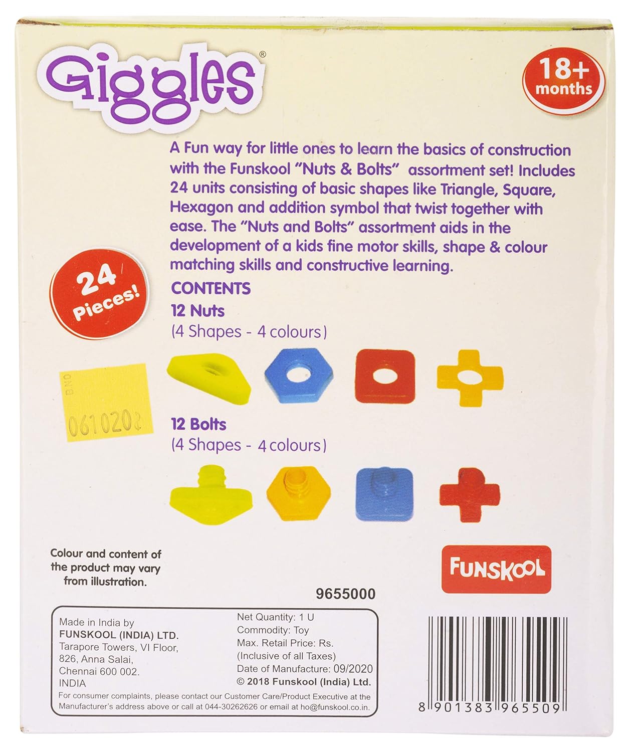 Giggles Funskool Pull Along Musical Snail, with Xylophone & Drum, Activity & Learning Toys for Babies, Toddlers, Encourage Walking, Improve Balance, Multicolour, Gift Set for Kids, Ages 12+ Months