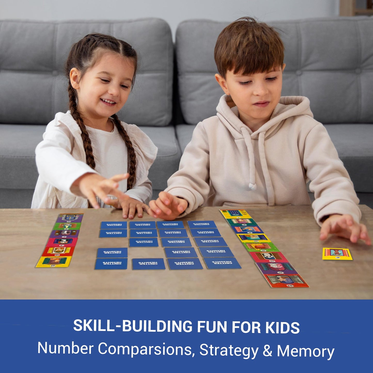 Chalk & Chuckles Critter Heights, Fun Memory & Strategy Board Game, Learn Numbers & Sequencing, Learning & Educational Math Toy, Gifts for Boys & Girls Ages 4, 5, 6, 7, 8 Years