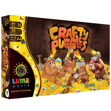 LUMA WORLD ADD LIFE TO LEARNING Stem Educational Board Game Crafty Puggles For Kids 8+ Y To Learn Fractions, Decision Making&Strategy, Treasure Hunt Tile Placement Game, 30 Minutes And 2 To 4 Players