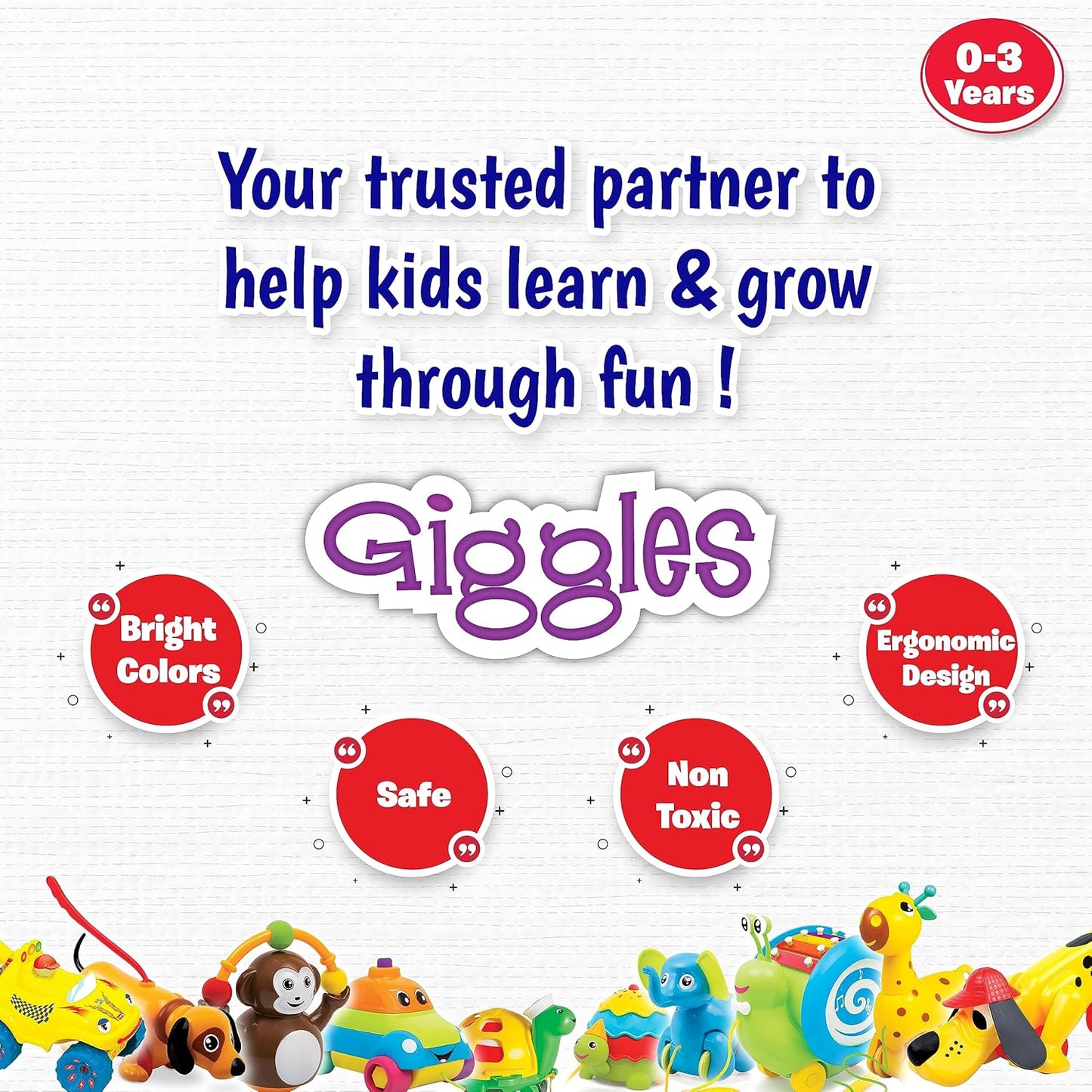 Giggles Funskool Pull Along Musical Snail, with Xylophone & Drum, Activity & Learning Toys for Babies, Toddlers, Encourage Walking, Improve Balance, Multicolour, Gift Set for Kids, Ages 12+ Months